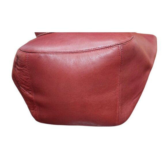Vintage Coach Leather Tote Bag Burgundy Red USA Made Shopper Shoulder Bag - Picture 9 of 16